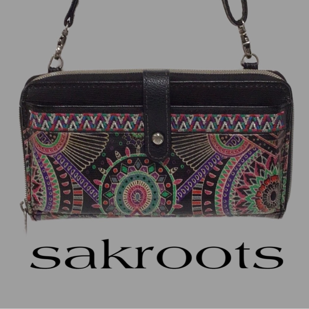 sakroots Onyx Wanderlust Smartphone Crossbody Wallet, Multi-Color
